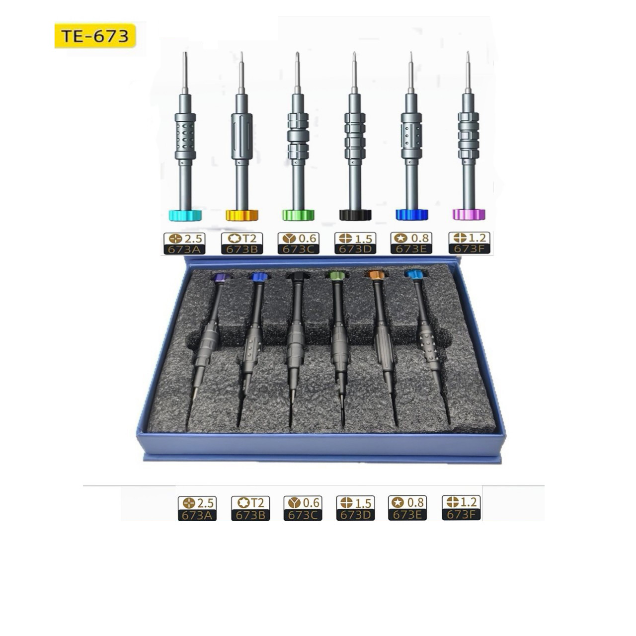 Fly Fishing Set - Destornillador Magnético de Alta Dureza TE-673/674,