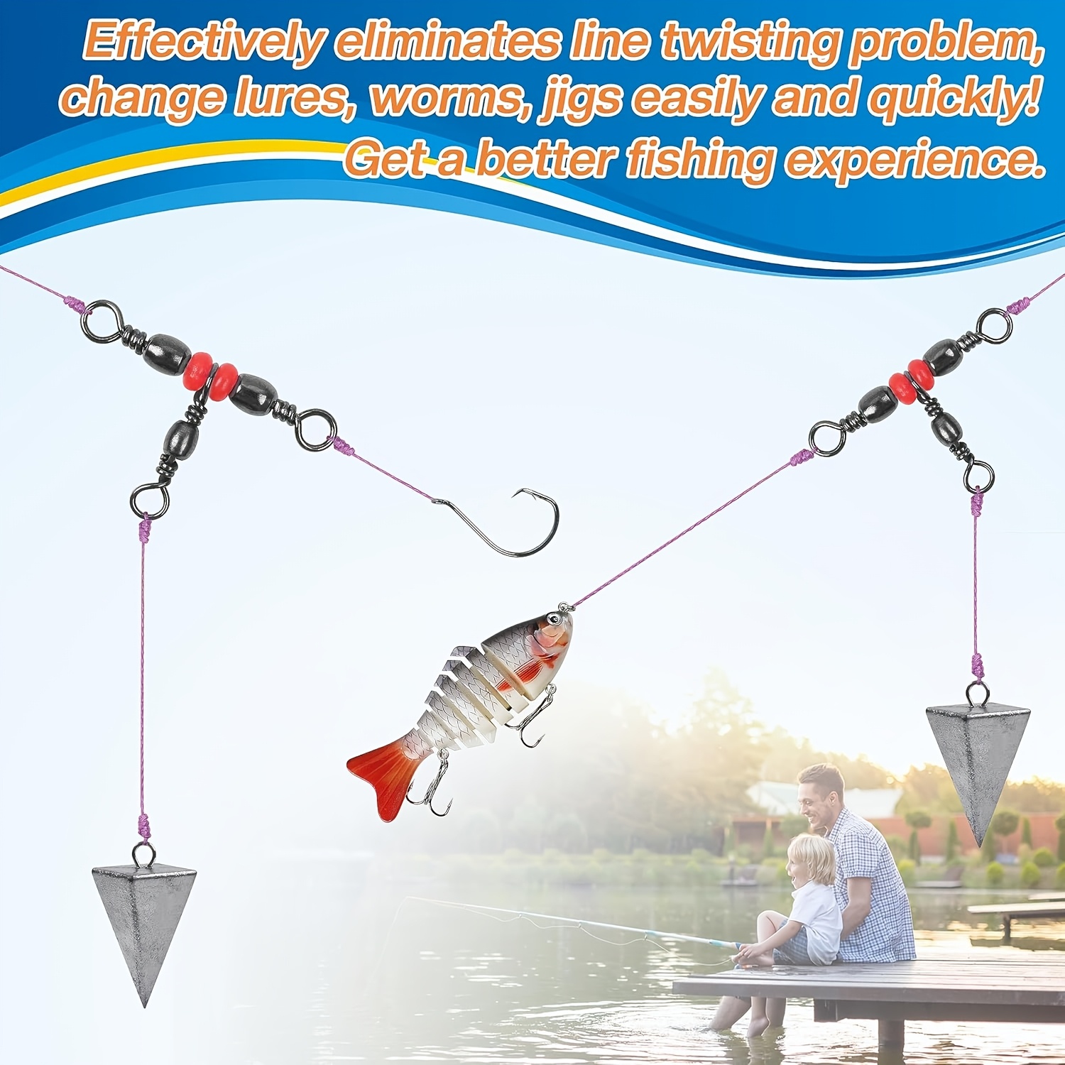 3 giratorios de tres vías, bar - Fishing Equipment Set reseña y precio