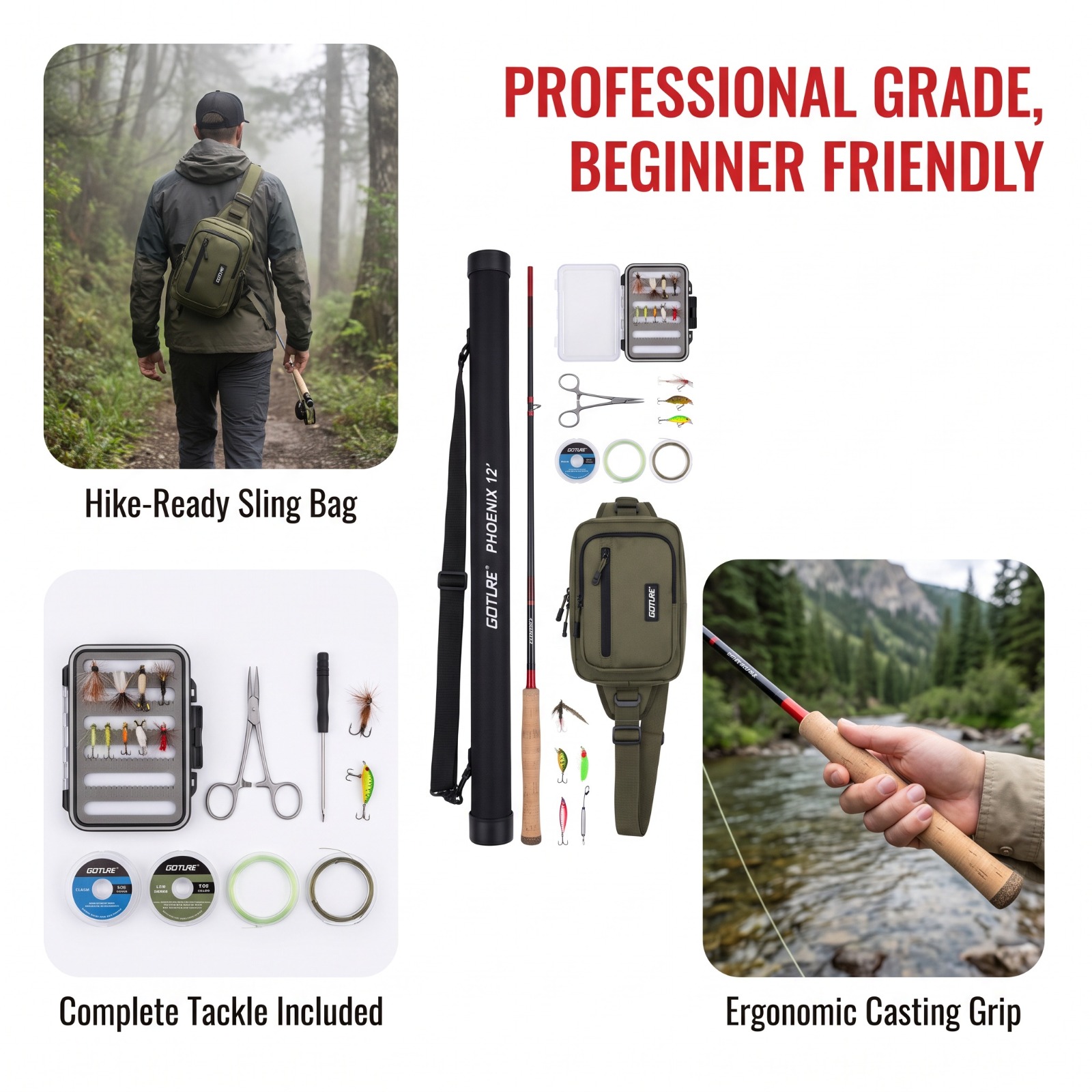 Goture - Juego de Cañas de Pes - Fly Fishing Set reseña y precio