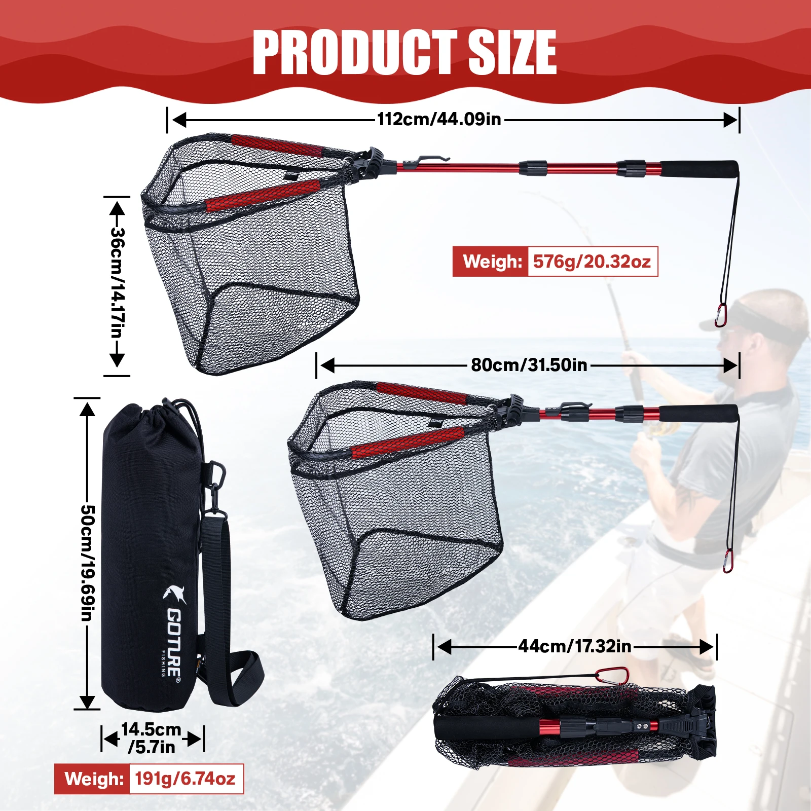 Red de pesca plegable Goture,  - Landing Net Telescopic reseña y precio